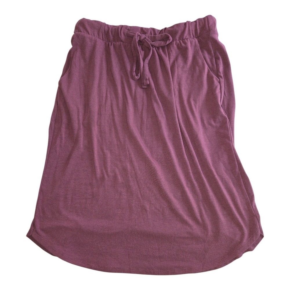 Zenana Plum Purple Knit Drawstring Skirt Plus Size 1X Pockets RS-1870X